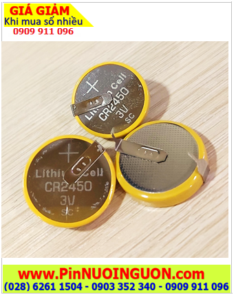 Pin CMOS CR2450; Pin CMOS CR2450 lithium 3v chính hãng _ có chân thép 2 chân như hình